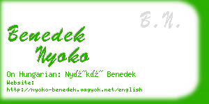 benedek nyoko business card